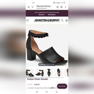 Johnston & Murphy Black Evelyn Chain Leather Shoes